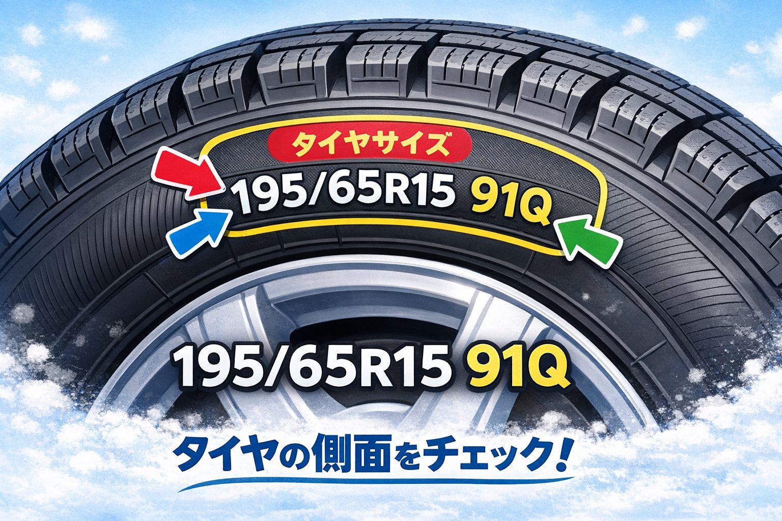 タイヤサイズの確認方法